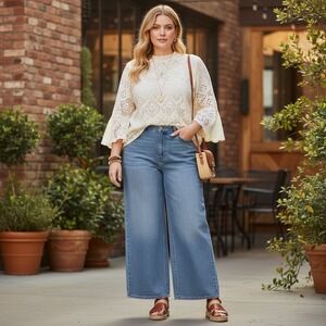 Old Navy Wow Baggy Wide Leg Jeans Boho Lagenlook Minimalist Retro Streetwear 16P